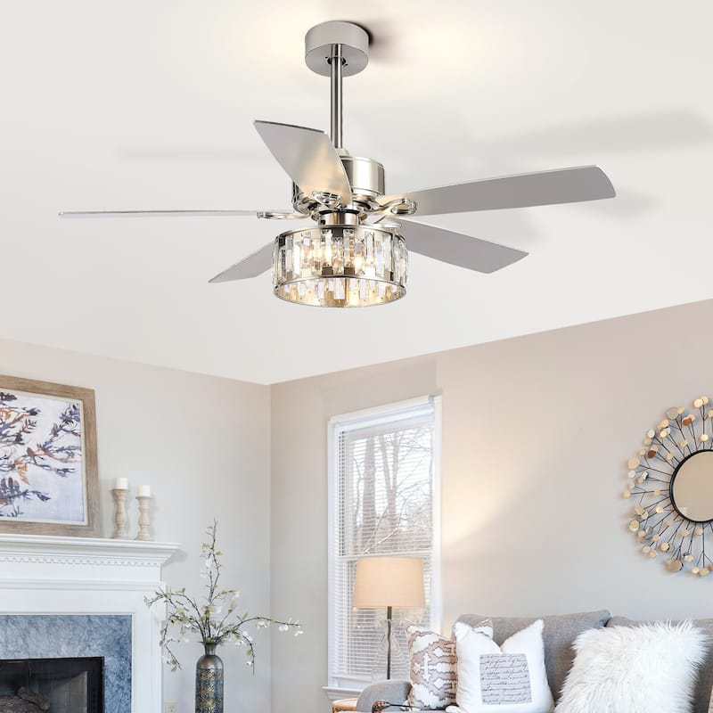 52" 5-Blade Farmhouse Ceiling Fan with Lights Remote Control