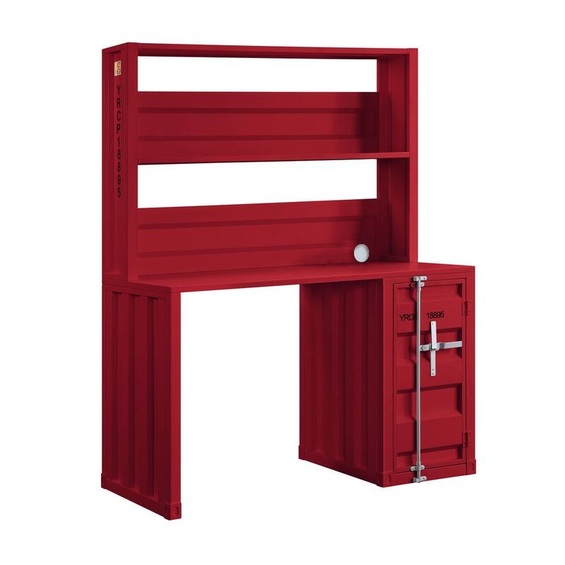 47" Red Iron Writing Desk