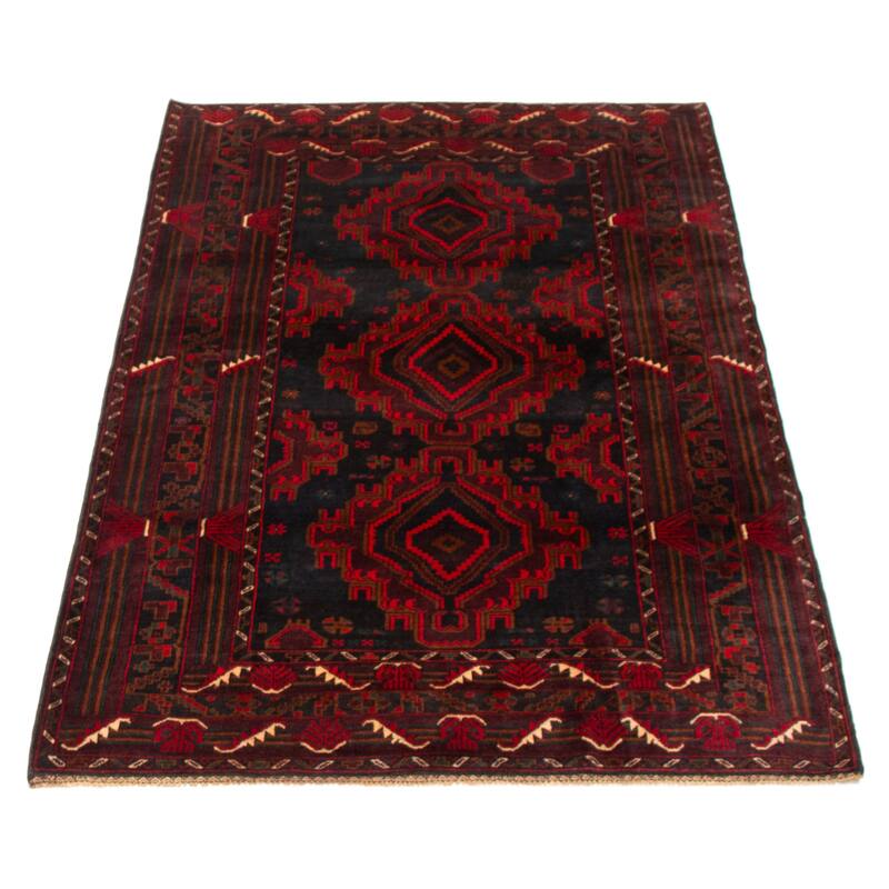 Teimani Black Rug 3'11" x 6'7" - 3'11 x 6'7