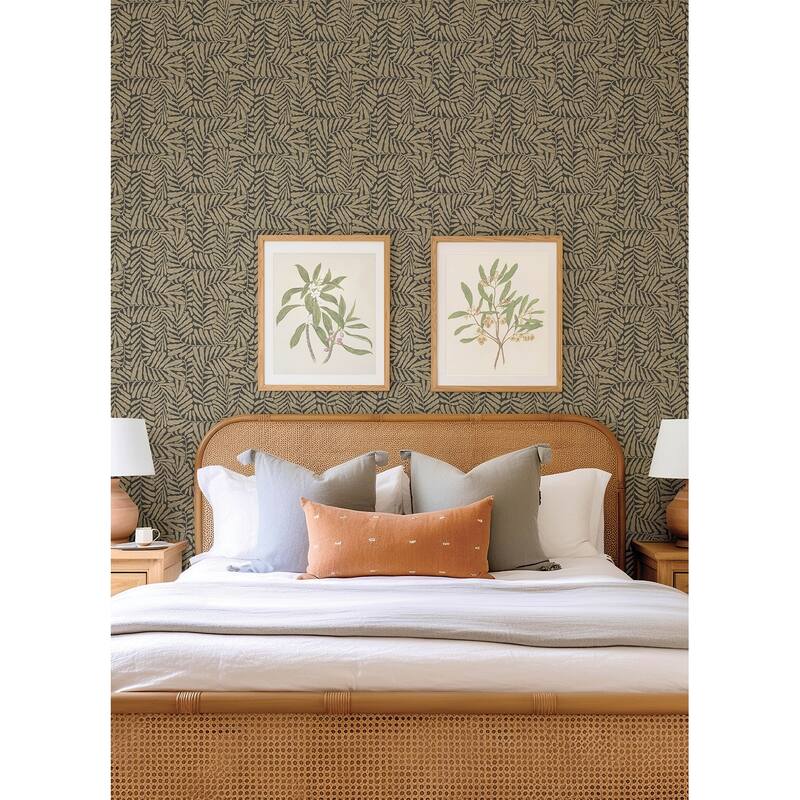 A-Street Prints Gabriel Bronze Fern Wallpaper