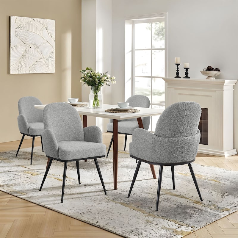 Fabric Upholstered Dining Chairs Set of 2/4 with Arms - 34.8"H x 23.2"W x 22.8"D