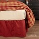 preview thumbnail 5 of 7, Primitive Bedding VHC Solid Color Bed Skirts Gathered Cotton Burgundy - Twin