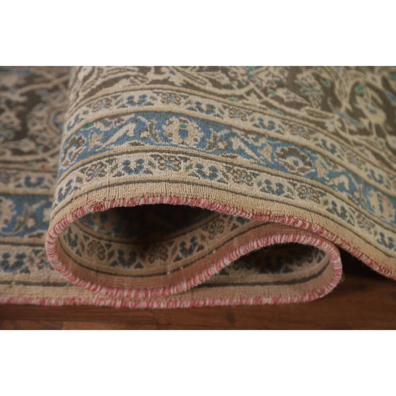 Hand Knotted Oriental 100% Wool Carpet Traditional Floral Peach Mashad Area Rug - 12' 4'' X 9' 5''