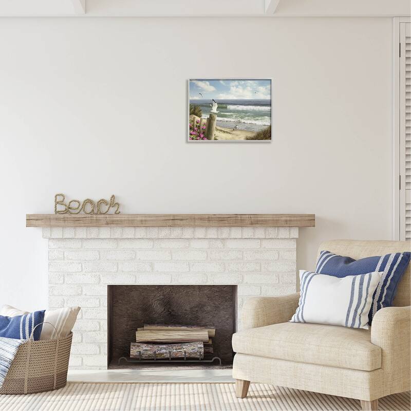 Stupell Endless Seas Beach Seagulls Framed Giclee Art by Alan Giana