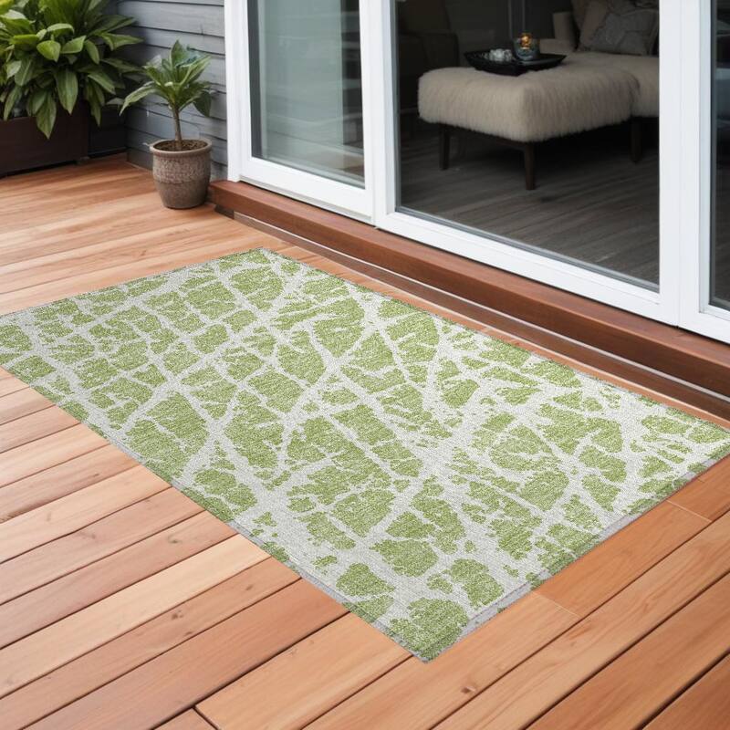 Tami Artistic Abstract Weather Resistant Timeless Fusion Round Outdoor Rug - 2' x 3' - Multi