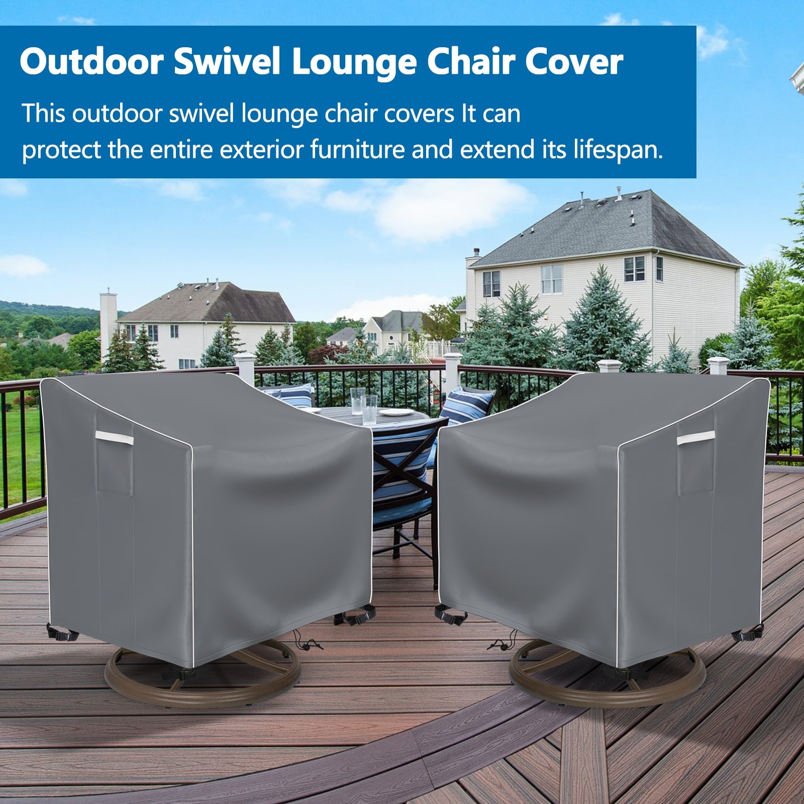 2-Pack Heavy Duty Waterproof Outdoor Lounge Chair Covers - All-Weather Patio Furniture Protection - 39\, image size:1600x1600