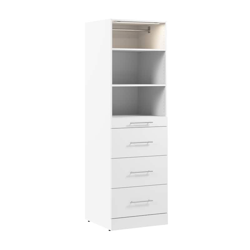 Bestar Florence 25W x 25D Closet System with 4 Drawers, Slab