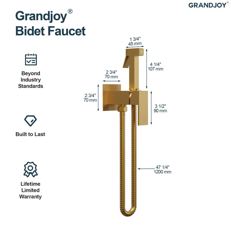 GRANDJOY Bathroom Handheld Bidet Attachment for Personal Hygiene, Pet Washing, and Cloth Diaper Rinsing