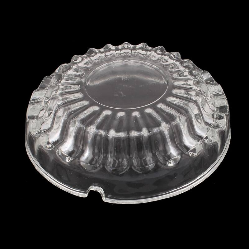 Hotel Home Office Glass 13cm Dia Round Cigarette Ash Holder Ashtray Clear