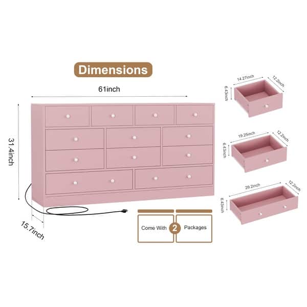 dimension image slide 4 of 5, Dresser for Bedroom,12 Drawer Dressers & Chests of Drawers