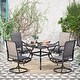 preview thumbnail 1 of 10, MFSTUDIO 5-piece Patio Dining Set with Swivel Textile Chairs Grey - 5-Piece Sets