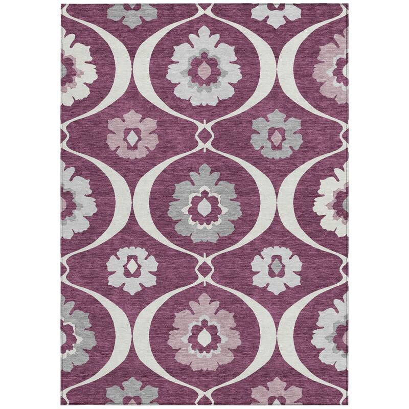 HomeRoots Medallion Transitional Rectangle Outdoor Rug