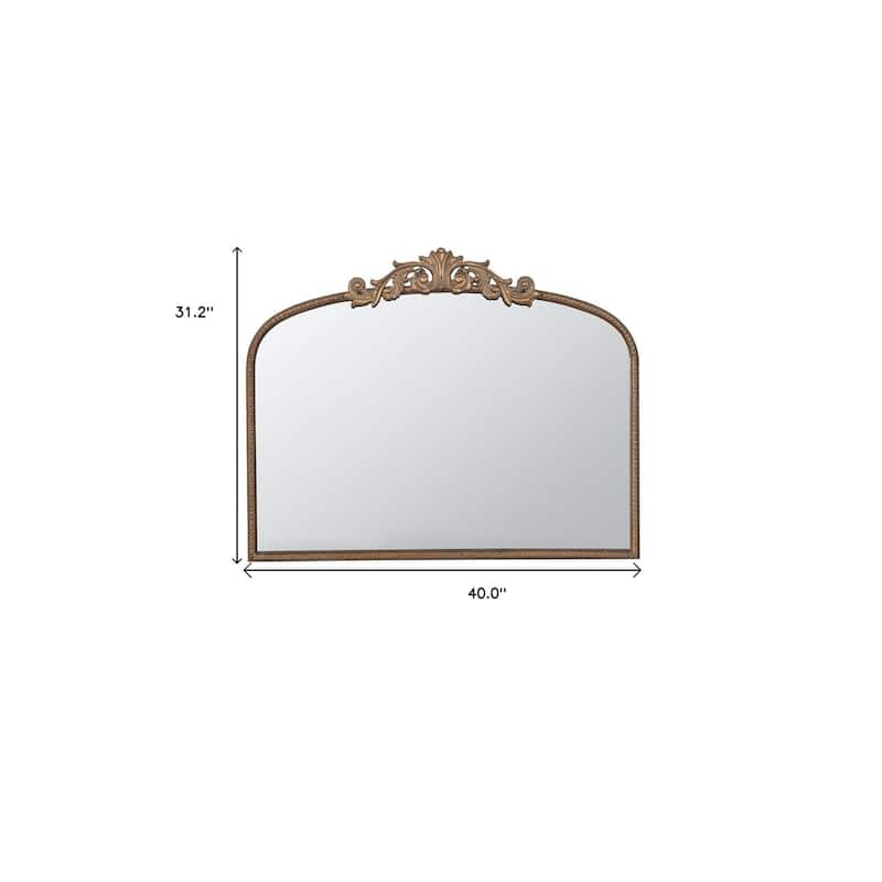 HomeRoots 31" Gold Arch Iron Framed Accent Mirror - 40' X '31.2' X '1.5
