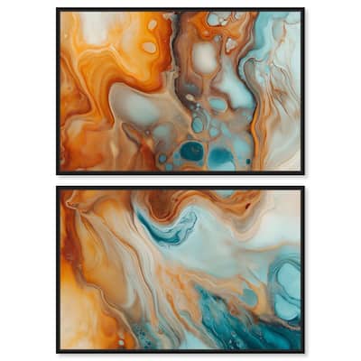 Marbled Flow Canvas Set of 2 by Art Remedy