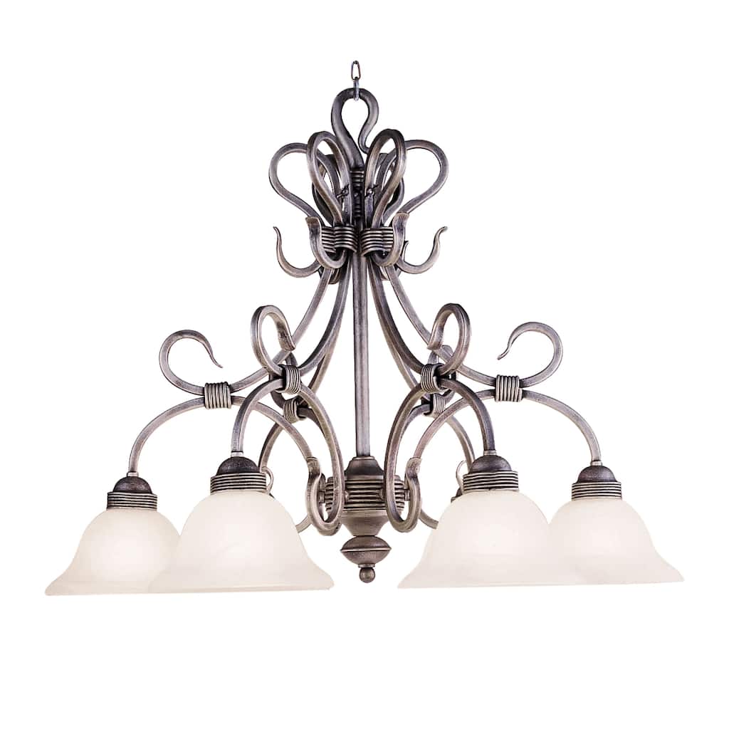 Buckingham 29-inch Wide 6-Light Chandelier in Antique Silver