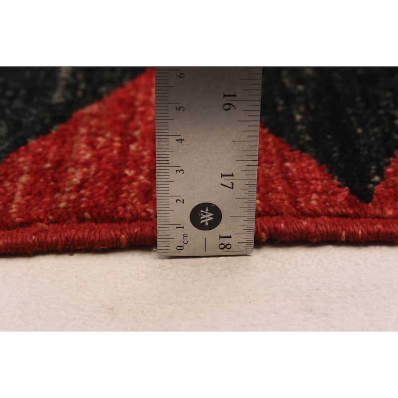 ECARPETGALLERY Hand-knotted Finest Peshawar Ziegler Red Wool Rug - 7'10 x 9'10