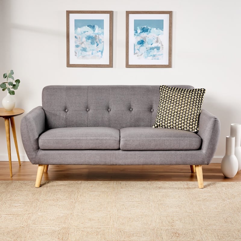 Josephine Mid-century Modern Tufted Fabric Upholstered Sofa by Christopher Knight Home