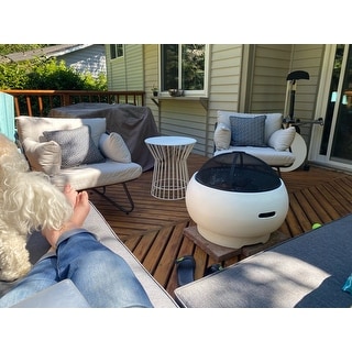 Novogratz Poolside Collection Asher 22 Inch Wood Burning Fire Pit With Grilling Surface Overstock 30805798