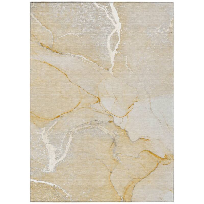 Machine Washable Indoor/ Outdoor Abstract Chantille Rug
