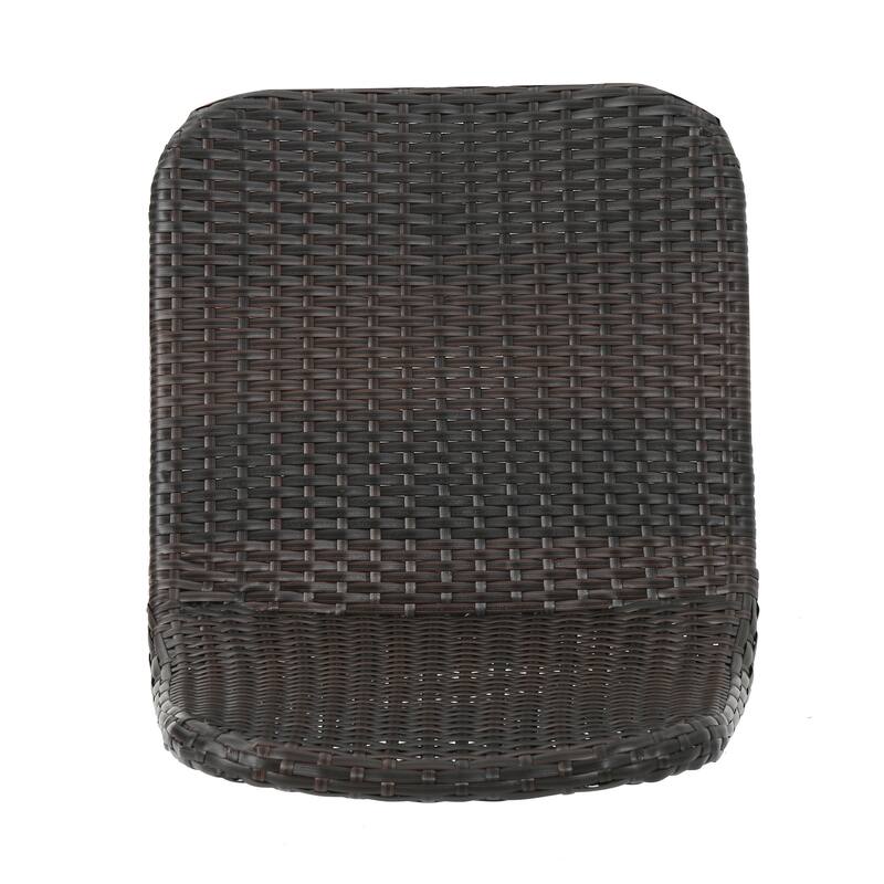 Elegant Wicker Dining Chairs with Powder Coated Legs, Set of 2