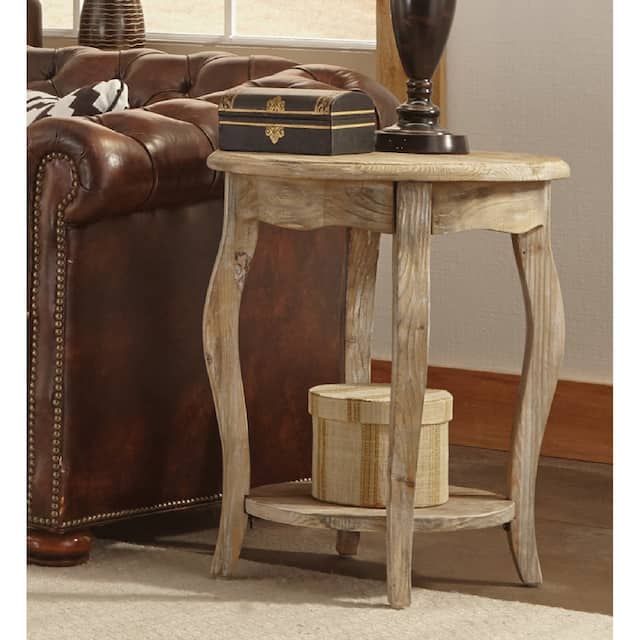 Alaterre Rustic Reclaimed Round End Table