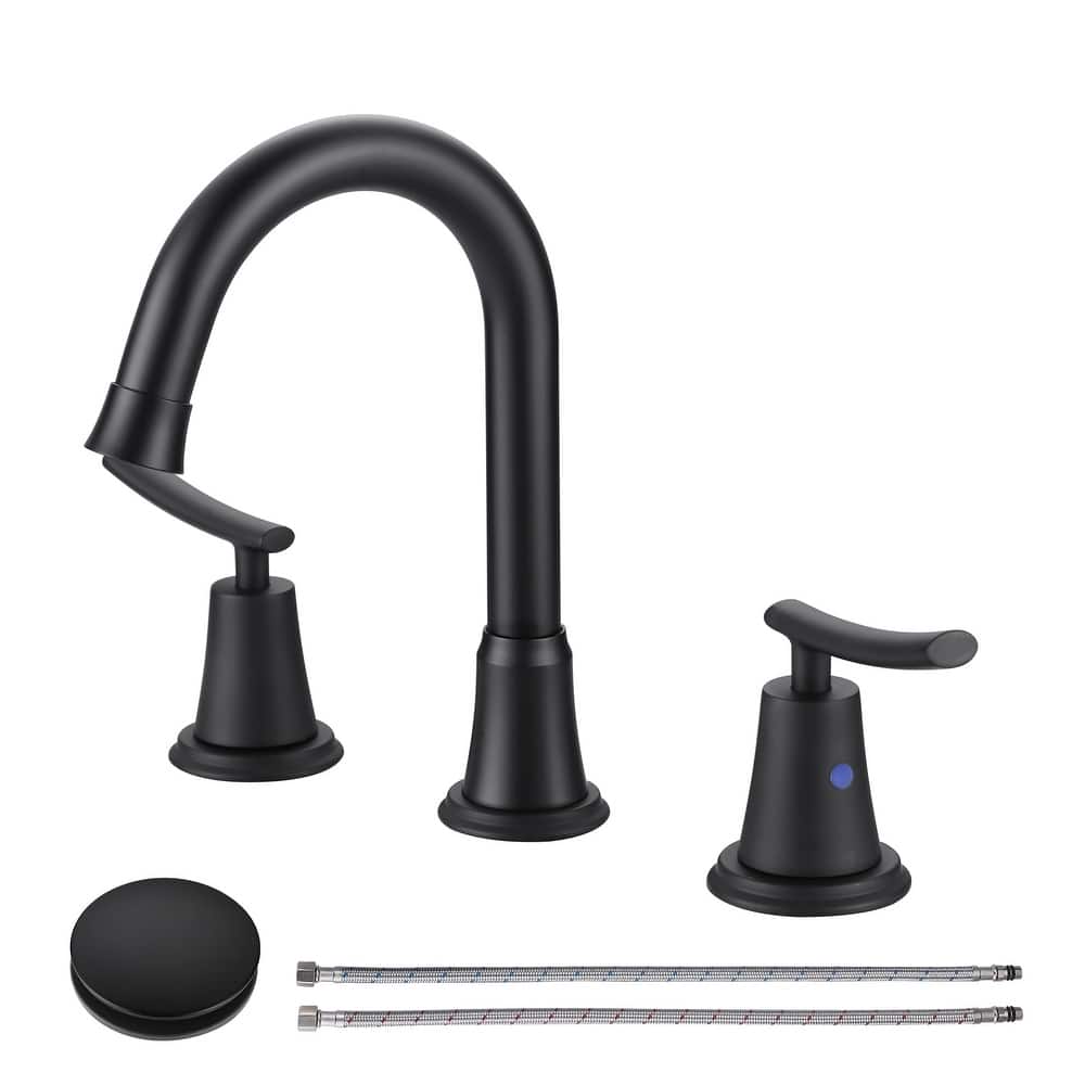 WOWOW 8 in. Widespread Double Handle Bathroom Sink Faucet