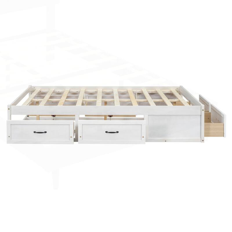 Sophisticated Platform Bed with Abundant Storage and Stylish Design