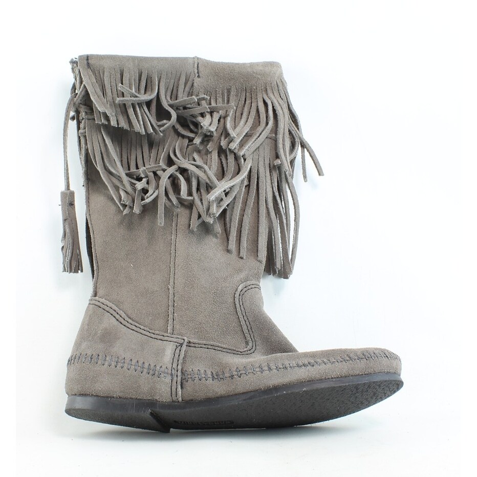 grey moccasin boots