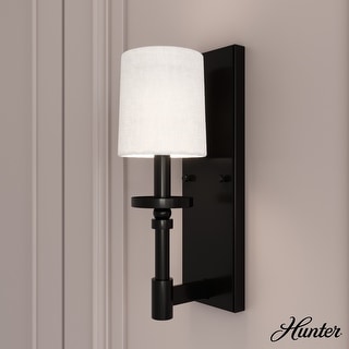 Hunter Briargrove 1 Light Wall Sconce with Shade - Geometric, Transitional
