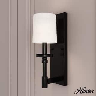Hunter Briargrove 1 Light Wall Sconce with Shade - Geometric, Transitional