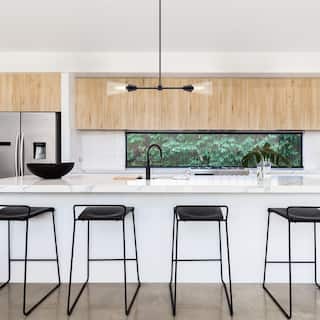 Norro 36 in. 2-Light Matte Black Modern Island Pendant Light