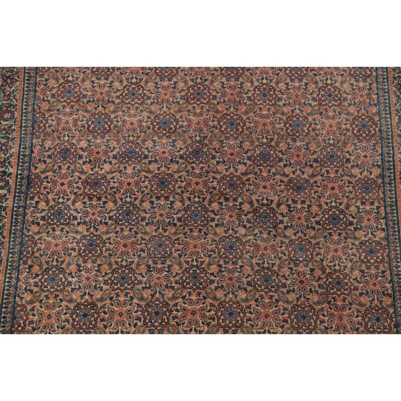 Floral Qum Foyer Rug Handmade Wool Carpet - 4'5" x 6'4"