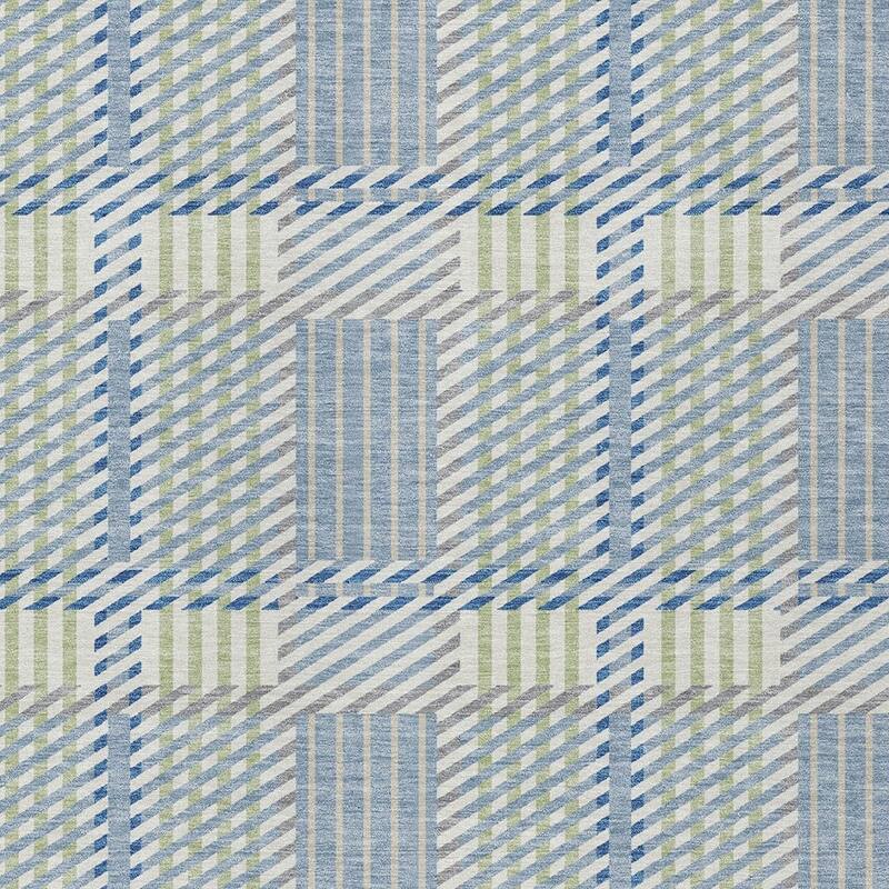 HomeRoots Plaid Transitional Rectangle Outdoor Rug