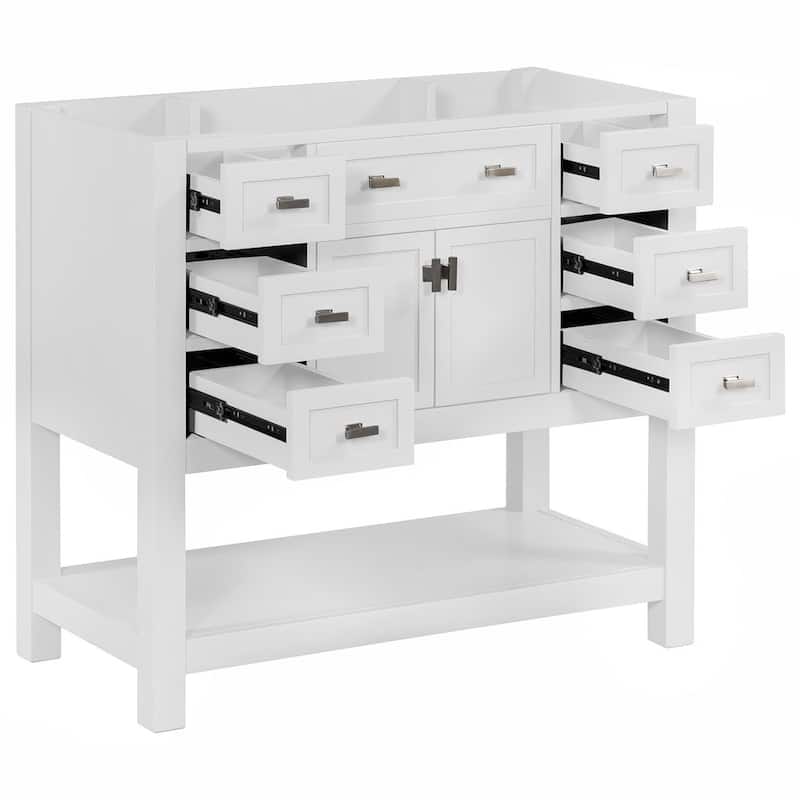 36'' Modern Bathroom Bathroom Vanity with Sink and 6 Drawers，2 Soft Closing Doors