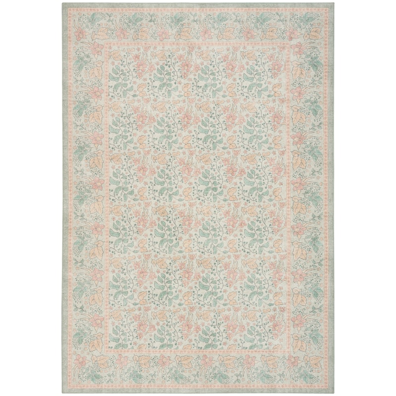 Nourison Botanical Washables Indoor only Textured Floral Area Rug