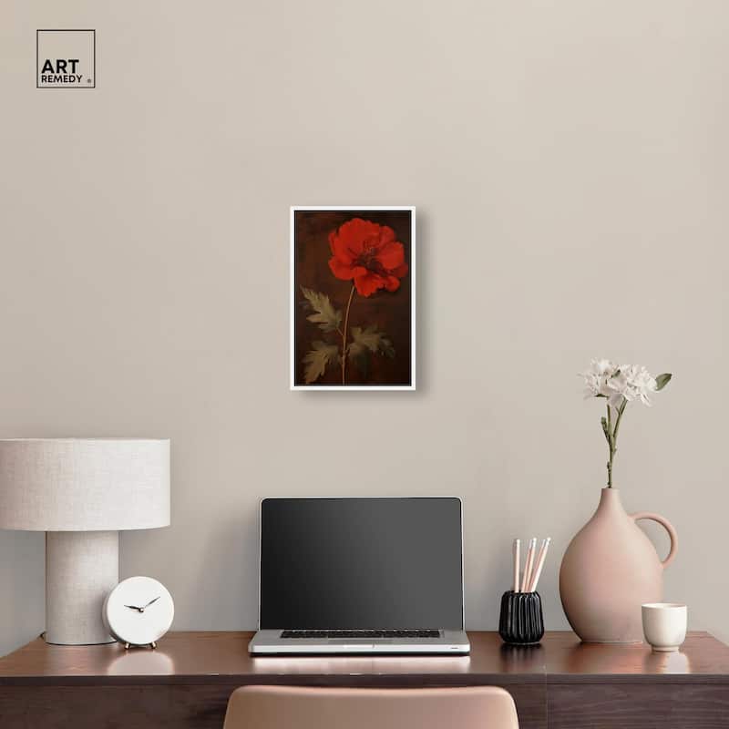Flourish in Red I Canvas by Art Remedy