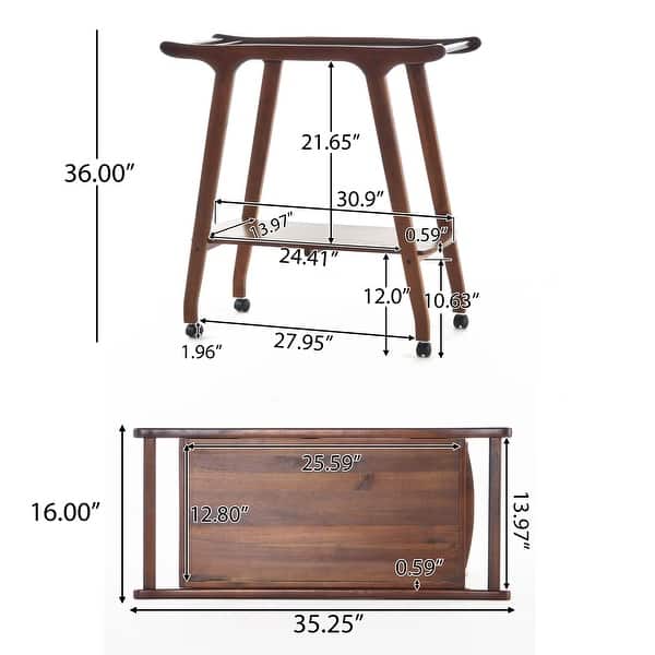 Portable Wooden Bar Cart Catering Service Cart Outdoor Food Carts with ...