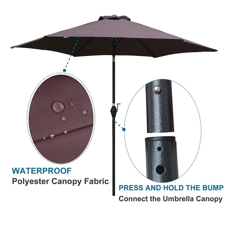 Amada 9-foot Steel Patio Umbrella with Tilt and Crank