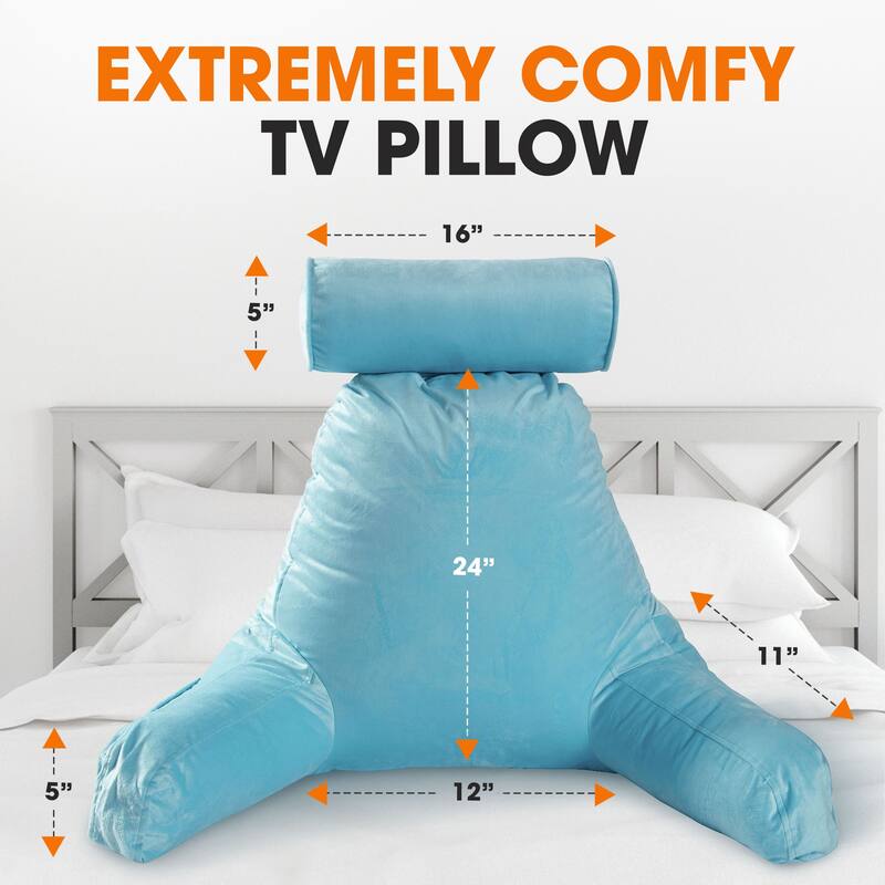 Cheer Collection Extra Large TV Pillow With Detachable Bolster