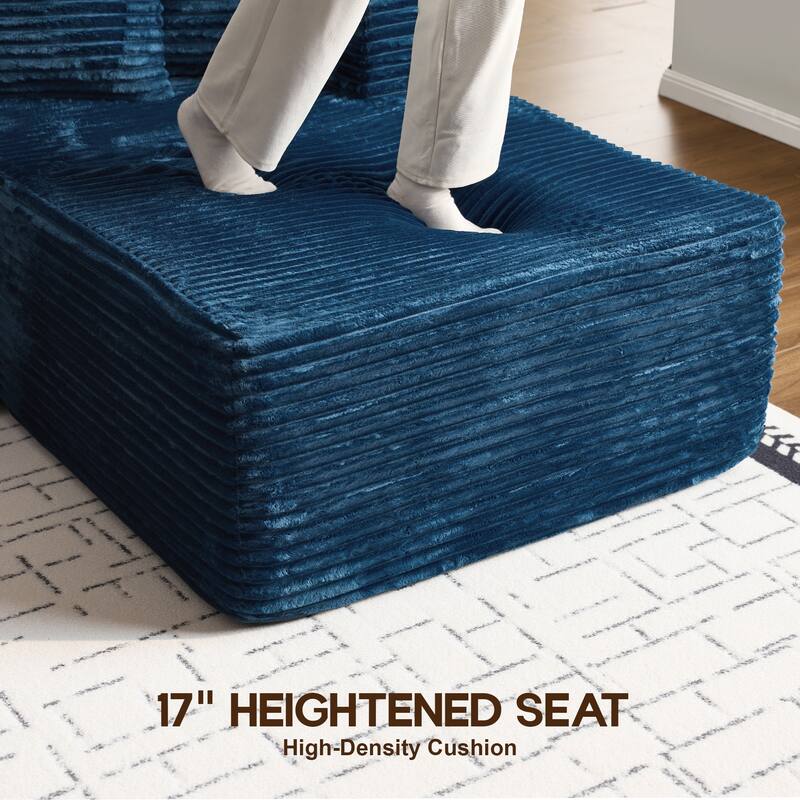 OVIOS All-Foam Cloud L-Shaped Lounger Sofa​ ​​With Ottoman​