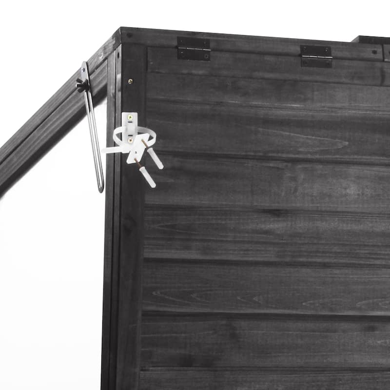 Outdoor Black Wooden Greenhouse with 4 Independent Skylights and 2 Folding Middle Shelves