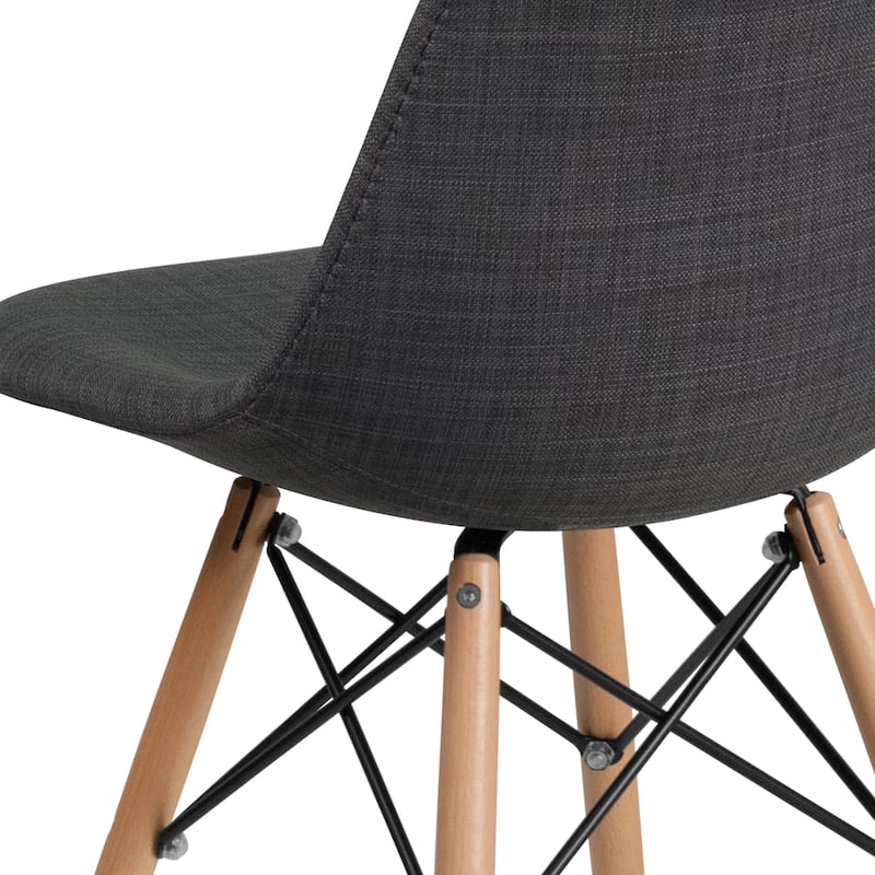 2 Pack Elon Series Fabric Chair with Wooden Legs