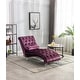 preview thumbnail 2 of 9, Traditional Velvet Sofa with Acrylic Feet and Lumbar Pillow, Purple