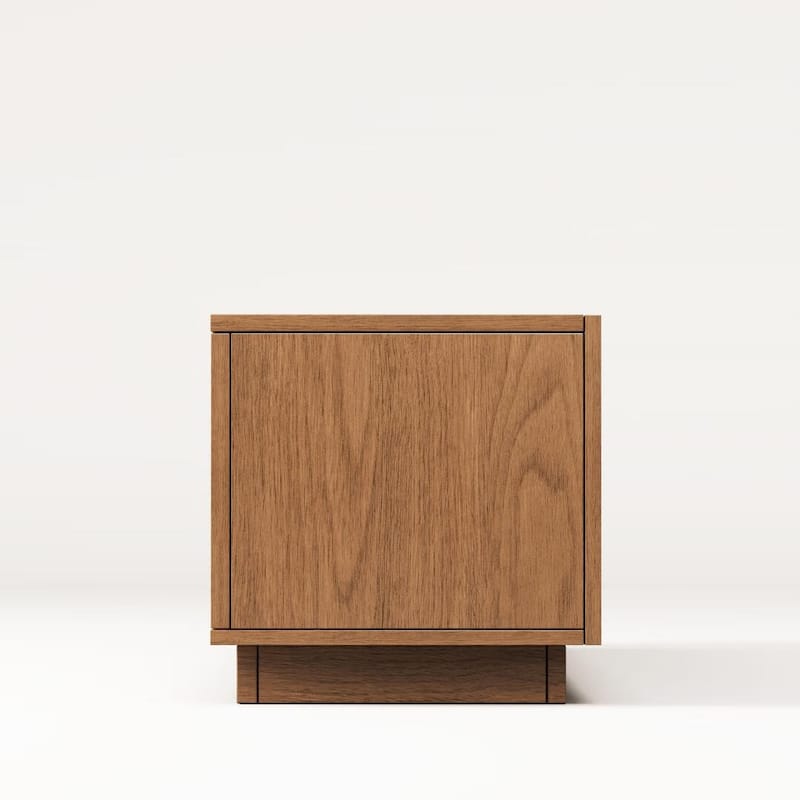 86.6" Modern Walnut TV Stand with Grille Doors & Storage for 90" TVs - 86.6"Wx15.9"Dx17.5"H
