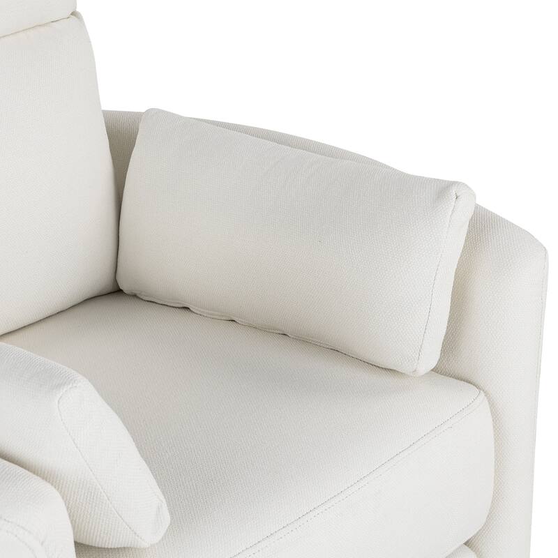Modern 360 Degree Swivel Rocker Recliner Chair with Pillows