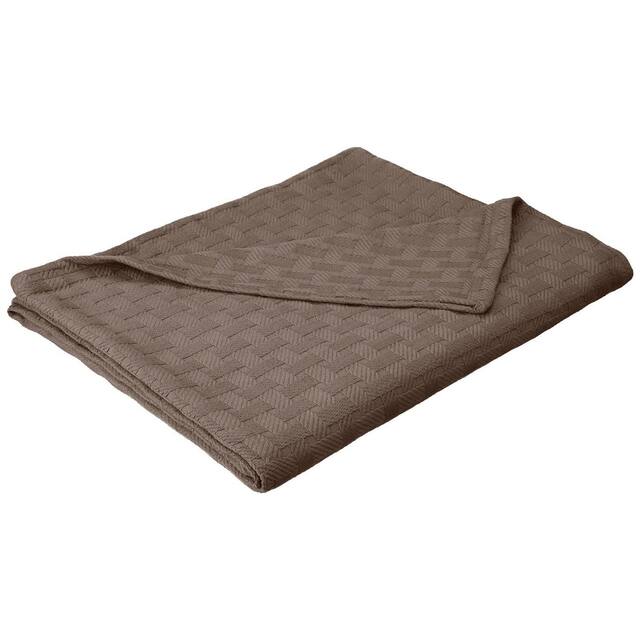 Superior All-season Luxurious 100-percent Cotton Basket Weave Blanket - Twin XL - Charcoal