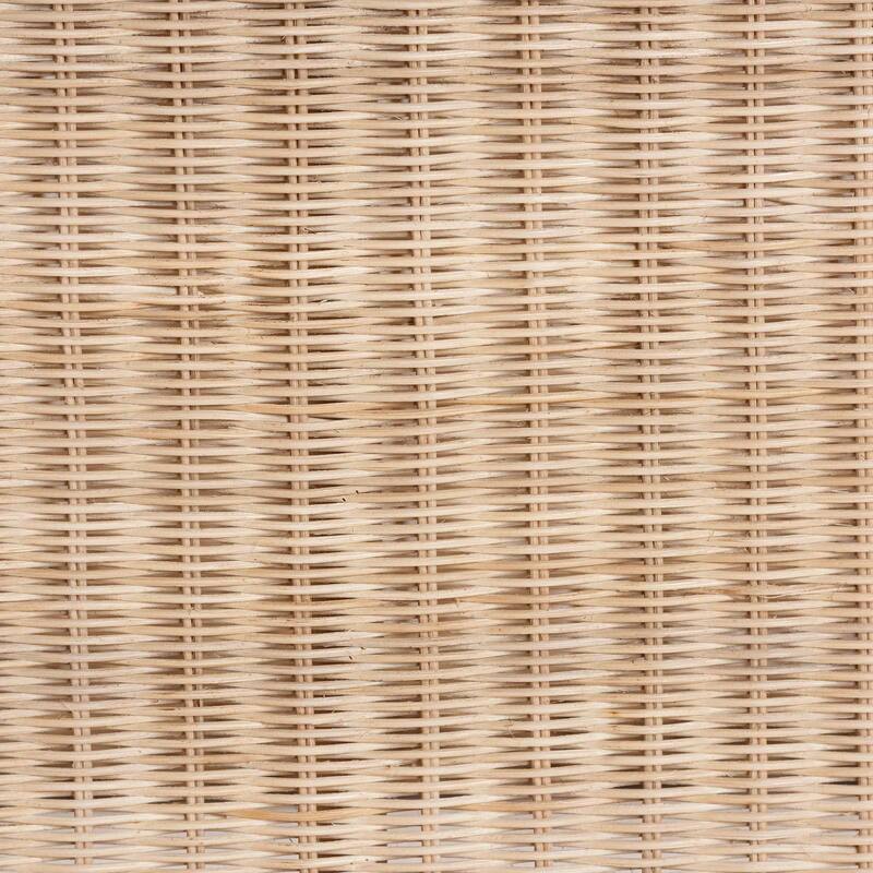 Oxford Braided Natural Rattan Coffee Table with Open Shelf - Coastal Living Room Accent Table with Decorative Loop Detailing