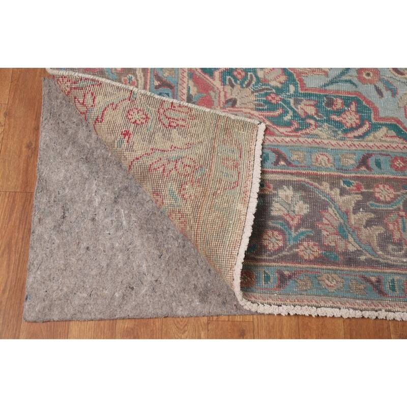 Pink Medallion Tabriz Persian Area Rug Hand-Knotted Wool Carpet - 9'0"x 12'7"