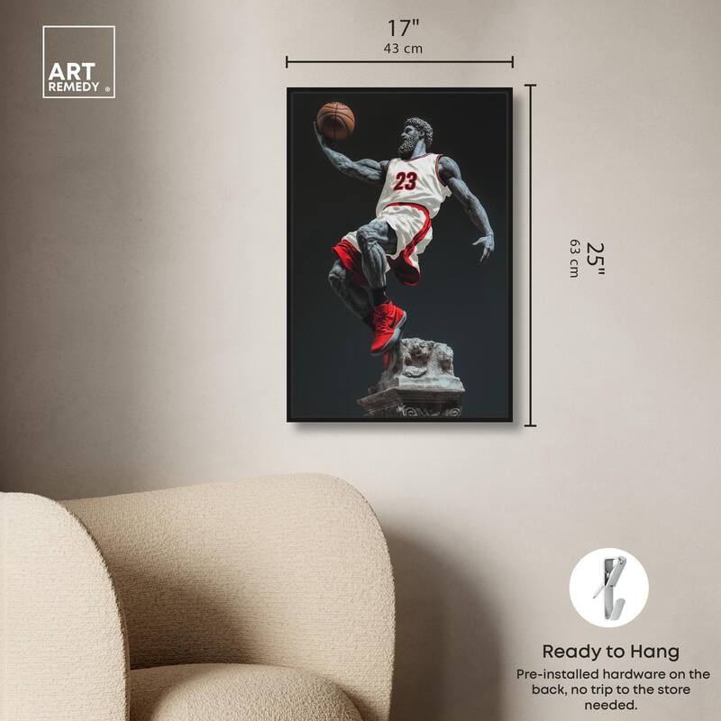 Basketball White Uniform Canvas by Art Remedy