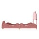 preview thumbnail 3 of 7, Pink Twin SizeVelvet / Upholstered Platform Bed with Cloud-Shaped Headboard